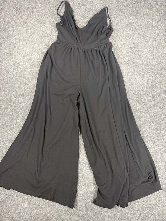 Unbranded Pants - Women's Black Spaghetti Strap Adjustable Wide Leg Casual Jumpsuit Romper